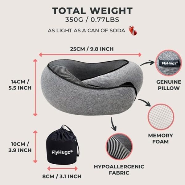 FlyHugz® Neck Travel Pillow | Memory Foam - Image 3