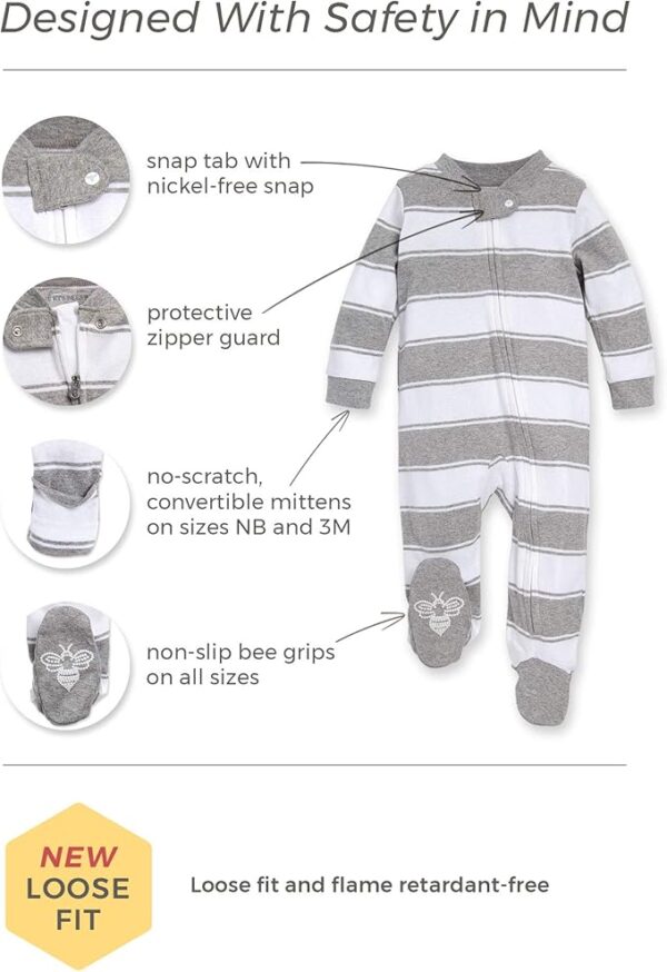 Burt's Bees Baby Boys' Sleep & Play PJs - Image 3