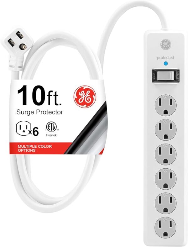 GE 6-Outlet Surge Protector, 10 Ft Extension - Image 2