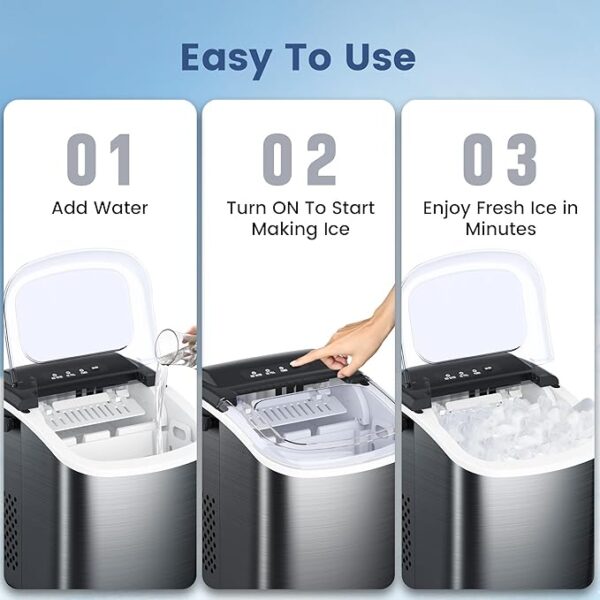 Stainless Steel Countertop Ice Maker - Image 2