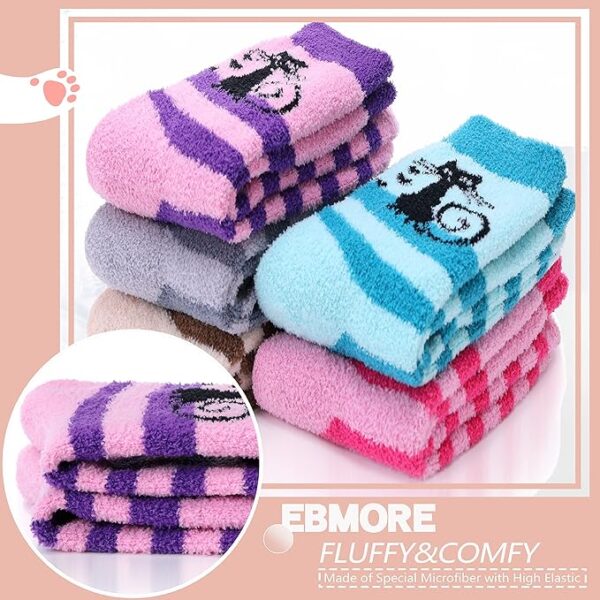 EBMORE Womens Fuzzy Socks Slipper Soft - Image 3