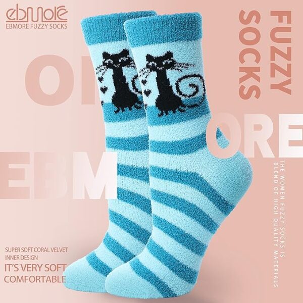 EBMORE Womens Fuzzy Socks Slipper Soft - Image 2