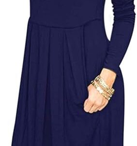 AUSELILY Women's Long Sleeve Dress Pleated