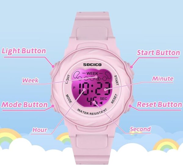 SOCICO Kids Digital Watches for Girls Boys, - Image 2