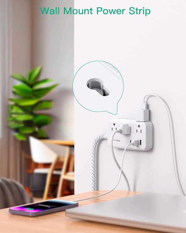Power Strip Extension Cord - 6 Outlets and 4 - Image 3