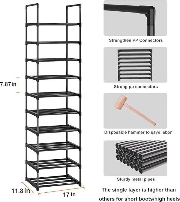 Shoe Rack, Sturdy Metal Shoe Rack - Image 3