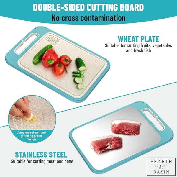 Stainless Steel Cutting Board, 14" x 11", 2 Sided - Image 2