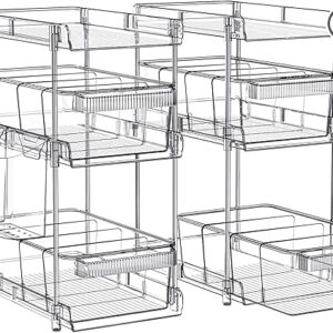 Clear Bathroom Organizers 2 Sets 3 Tier