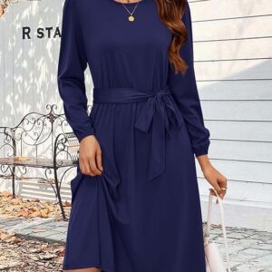 Women's Winter Long Sleeve Crewneck Dress