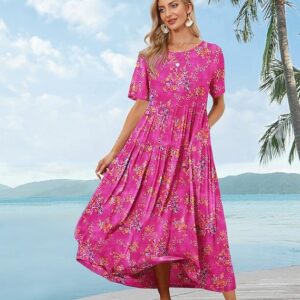 YESNO Women Casual Loose Bohemian Floral