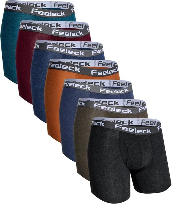 Mens underwear Rayon Boxer Briefs 7-Pack