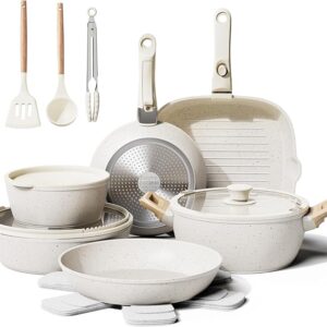 19 Pcs Pots and Pans Set Non Stick Ceramic