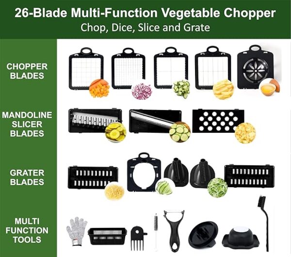 All-in-One Black/White Vegetable Chopper - Image 2