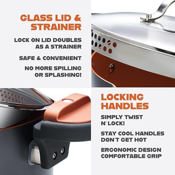 GOTHAM STEEL 5 Qt Ceramic Stock Pot - Image 2