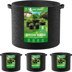 Land Guard 4-Pack Fabric Grow Bags 5 Gallon