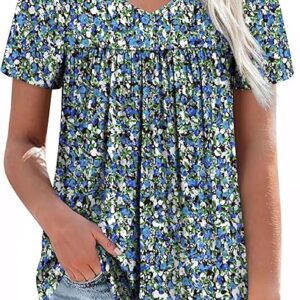 WEESO Womens T Shirts Short Sleeve Pleated