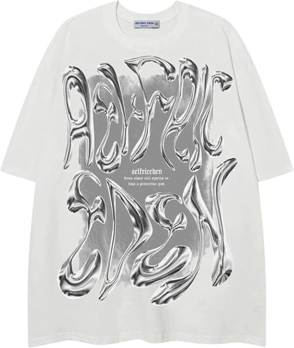 Aelfric Eden Metalic Graphic Tees Men Y2k - Image 2