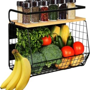 Magnetic Shelf for Fridge with Wood Lid, Fruit