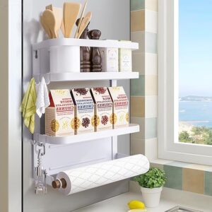 Magnetic Spice Rack for Refrigerator White