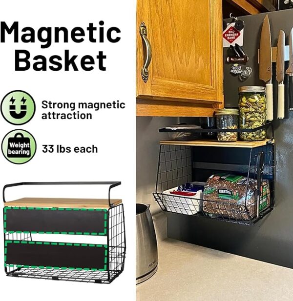 Magnetic Shelf for Fridge with Wood Lid, Fruit - Image 3