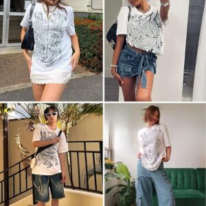 Aelfric Eden Metalic Graphic Tees Men Y2k
