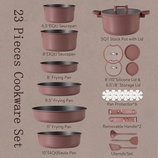 CAROTE 23Pcs Pots and Pans Set Non Stick - Image 2