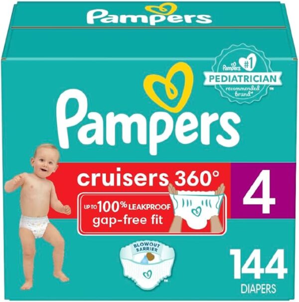 Pampers Diapers - Cruisers 360 - Size 4, 144 Count