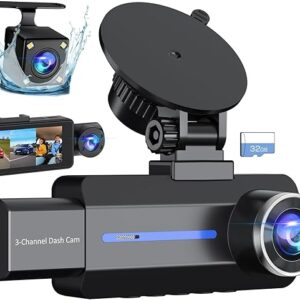 Dash Cam Front and Rear, 2.5K+1440P Triple