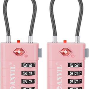 ANVIL 4 Digit Luggage Locks, TSA Locks for