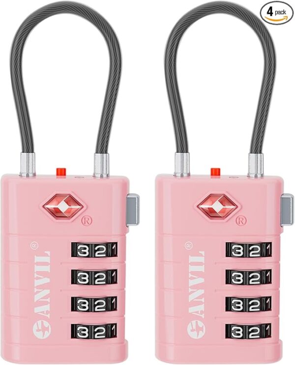 ANVIL 4 Digit Luggage Locks, TSA Locks for