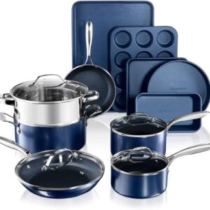 Granitestone 15 Pc Kitchen Pots and Pans Set Non Stick