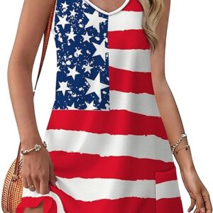 OFEEFAN Womens Summer Dresses 2025 V Neck Sleeveless