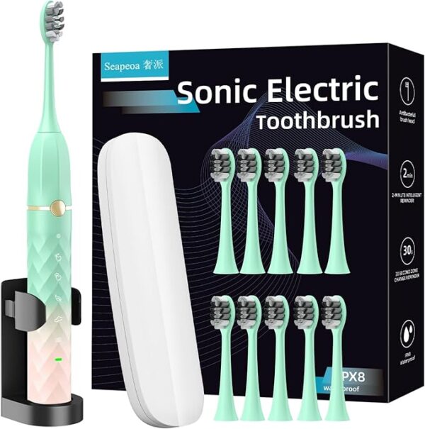 Electric Toothbrush Set, Equipped with 10