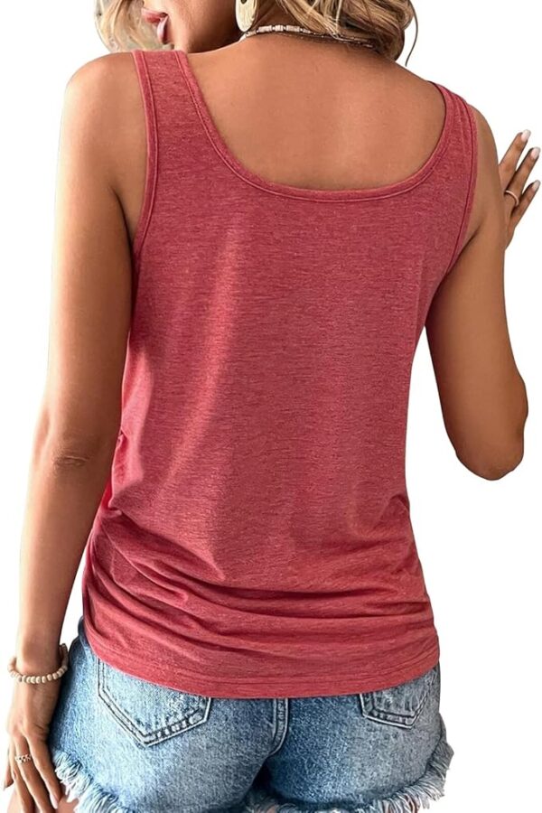 Womens U Neck Tank Tops Summer Sleeveless - Image 2