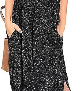 HUSKARY Women's Maxi Dresses V Neck