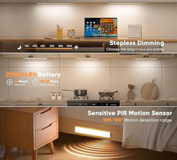 Under Cabinet Lighting,3 Color Temperatures Motion Sensor - Image 2