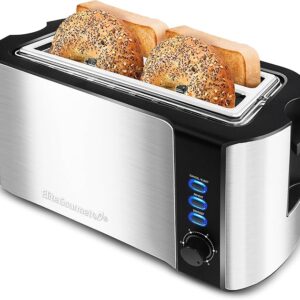 Elite Gourmet ECT-3100 Long Slot 4 Slice Toaster