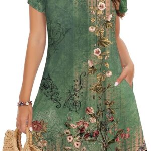 Zeagoo Womens Summer A-Line Dress with Pockets