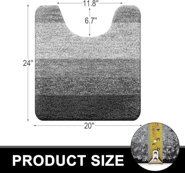 OLANLY Luxury Toilet Rugs U-Shaped 24x20 - Image 2