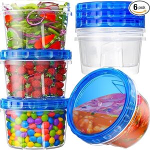 6 Pack-17oz Freezer Storage Containers, Plastic Food Storage