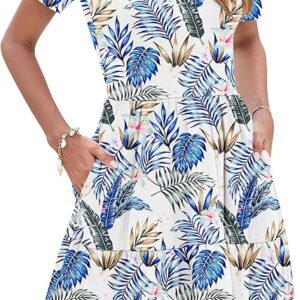 AUSELILY Women Summer Dress Casual Short Sleeve