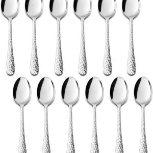 E-far 12-Piece Small Coffee Spoons, 6-Inch Stainless Steel