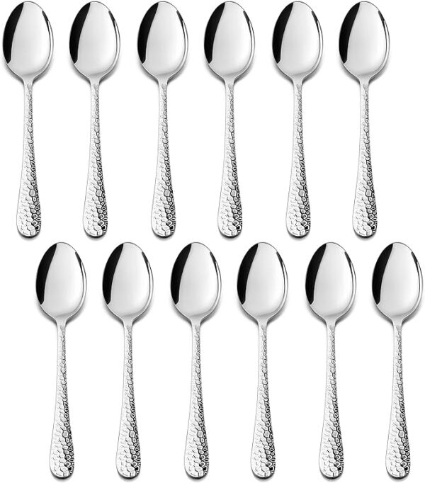 E-far 12-Piece Small Coffee Spoons, 6-Inch Stainless Steel