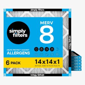 MERV 8 Air Filter 14x14x1 - 6 Pack